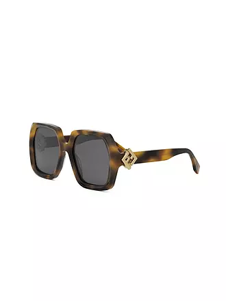 FENDI | FF Diamonds havanabraune eckige Sonnenbrille | 